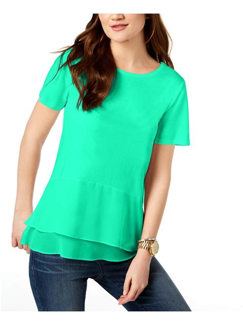 michael kors logo woman tops|Michael Kors women's ruffled shirts.